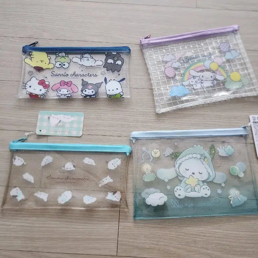 [BUNJANG] Sanrio PVC Pouch 4 Piece Bundle Set / 새상품) 산리오 pvc 파우치 4개일괄판매