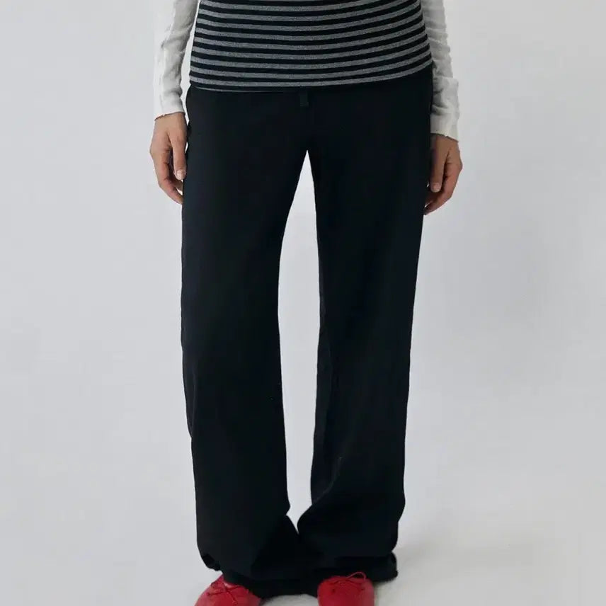 [BUNJANG] Suede Layered Long Pants Black / 스웨이드 suade 레이어드 롱 팬츠 블랙