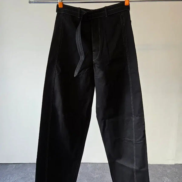 [BUNJANG] Twist Black Belted Pants / 트위스트 블랙 벨티드 팬츠