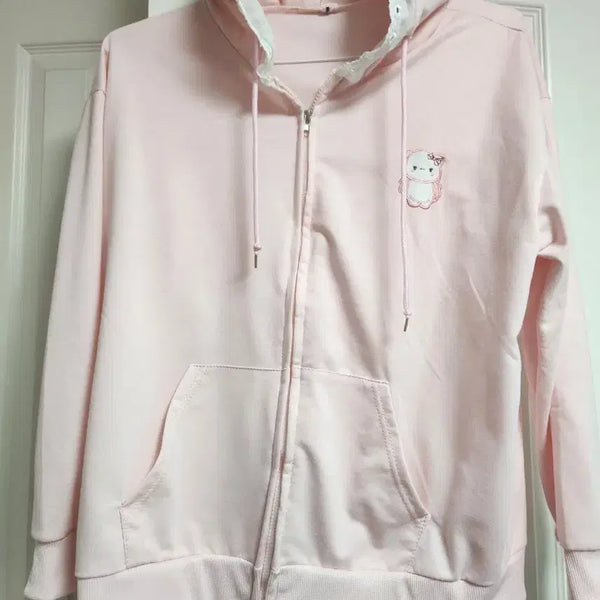 [BUNJANG] Pink Hoodie Zip-Up / 핑크 후드집업