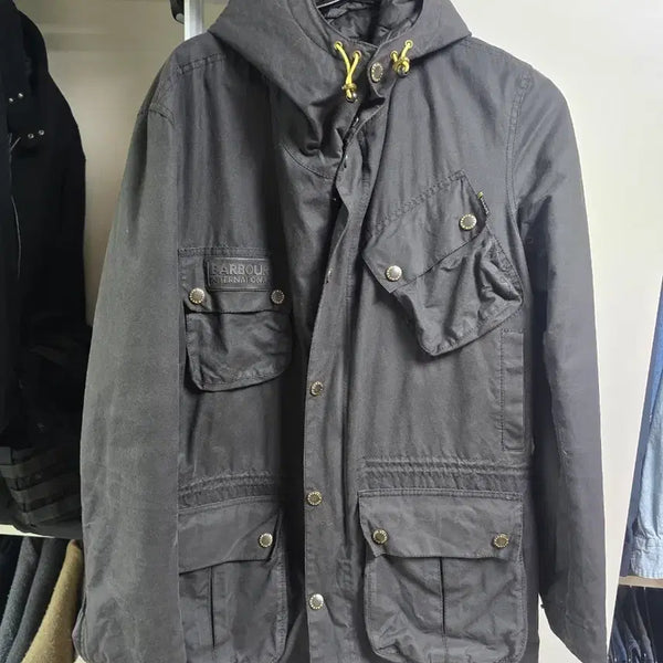 [BUNJANG] Barbour International Hooded Jacket Black / 바버 인터내셔널 후디 자켓 블랙