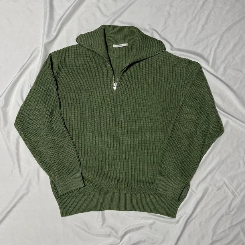 [BUNJANG] KIMUUR Half Zip-Up Knit Green XL / [XL] 키뮤어 하프 집업 그린