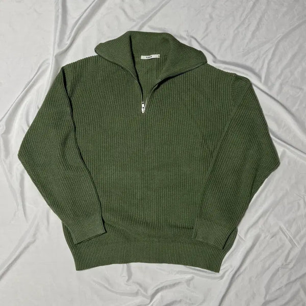 [BUNJANG] KIMUUR Half Zip-Up Knit Green XL / [XL] 키뮤어 하프 집업 그린