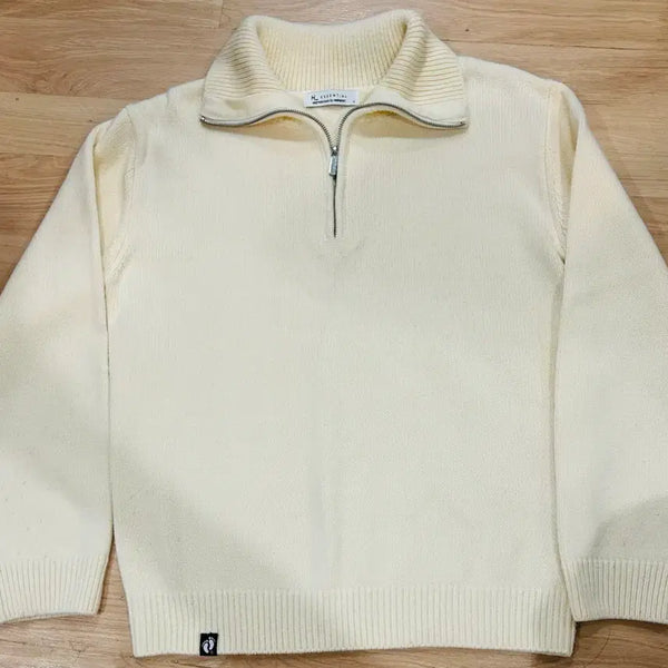 [BUNJANG] Yellow Half-Zip Knit Sweater / 반집업 니트 옐로우