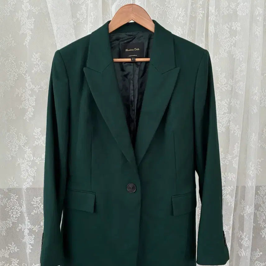 [BUNJANG] Massimo Dutti Single-Button Wool Blazer Jacket Green / 42) 마시모두띠 원버튼 블레이저 울 자켓 그린
