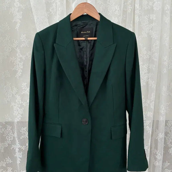 [BUNJANG] Massimo Dutti Single-Button Wool Blazer Jacket Green / 42) 마시모두띠 원버튼 블레이저 울 자켓 그린