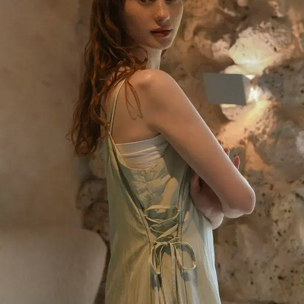 [BUNJANG] Pigment Mint Bustier Eyelet Long Dress / 오늘 구매시 48,000 정가 74,000원) 피그먼트 민트 롱 원피스 새상품 뷔스티에 아일렛 휴양지 여행