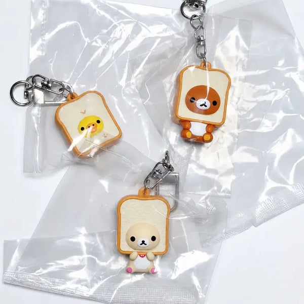[BUNJANG] Rilakkuma CGV Bread Keychain Bundle Set / 리락쿠마 cgv 식빵 키링 리락쿠마b 키이로이토리b 개별 일괄 양도
