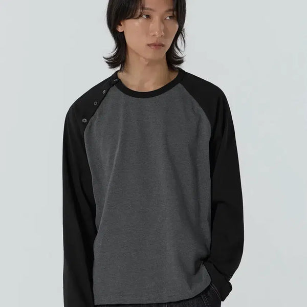 [BUNJANG] Juang Homme Shoulder Button Raglan Long Sleeve / (L) 주앙옴므 숄더 버튼 래글런 롱슬리브