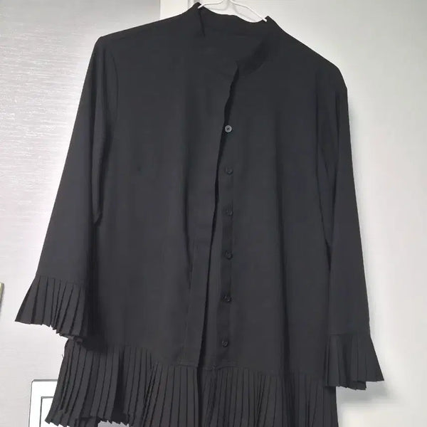 [BUNJANG] Women's Black Pleated Detail Shirt / 폴리츠 셔츠
