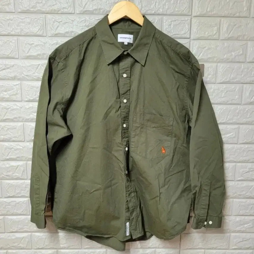 [BUNJANG] Espionage Oversized Fit Khaki Shirt / 에스피오나지 오버핏 카키 셔츠