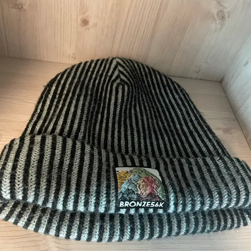 [BUNJANG] Bronze 56k Striped Beanie Black/Gray / 브론즈56k 비니 블랙/그레이 스트라이프