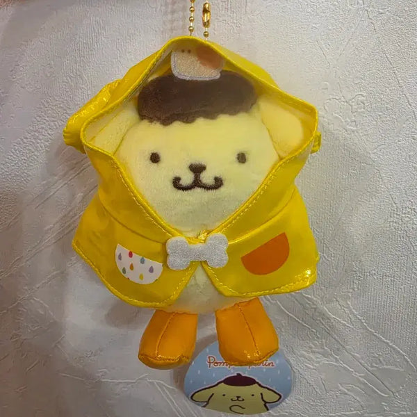[BUNJANG] Pompompurin Raincoat Plush Keychain / 폼폼푸린 우비 인형 키링