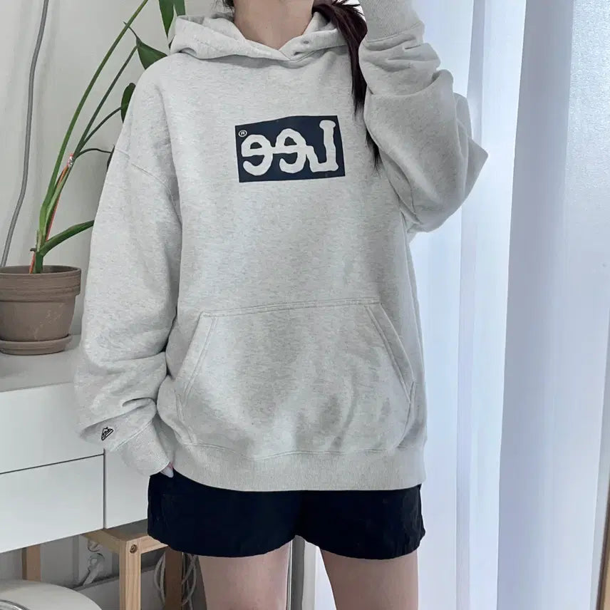 [BUNJANG] Lee Light Grey Hoodie (M) / Lee 라이트그레이 후드티 [ M ]