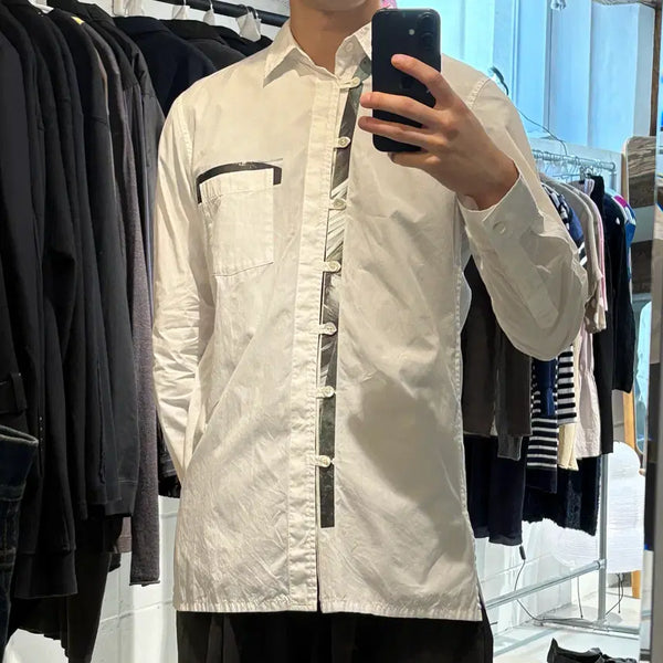 [BUNJANG] Yohji Yamamoto x Nicolai Bergmann Floral Patchwork Button-Down Shirt / 요지야마모토 니콜라이 버그만 셔츠
