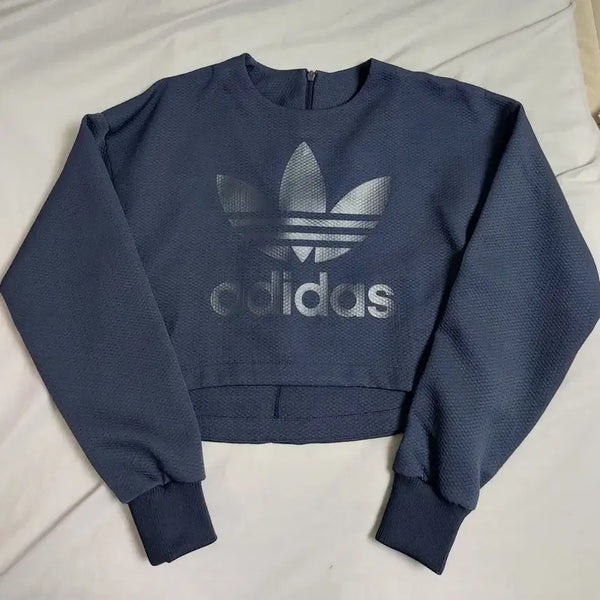 [BUNJANG] Adidas Women's Cropped Sweatshirt Navy / 여성 아디다스크롭맨투맨티셔츠55~66