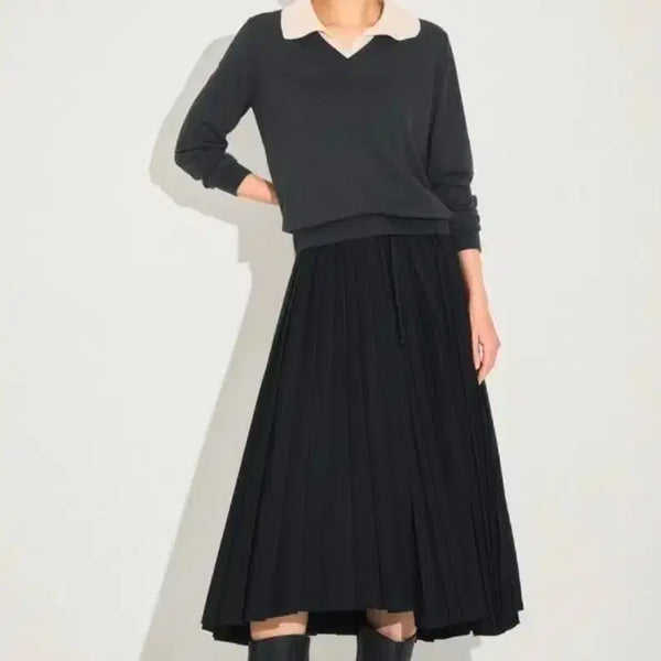 [BUNJANG] Mine Contrast Collar Knit Top / 마인 컨트라스트 칼라 니트 탑