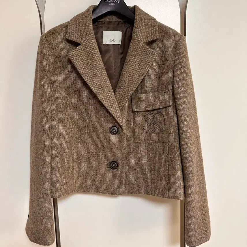 [BUNJANG] JJ JIGOTT Herringbone Wool Crop Jacket / JJ지고트 JJRO 매력적인 헤링본 울 크롭 자켓 55
