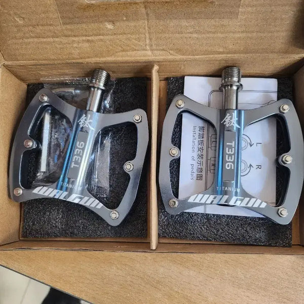 [BUNJANG] TITANIUM T336 Bicycle Flat Pedals Black / TITANIUM T336  자전거 평페달 블랙