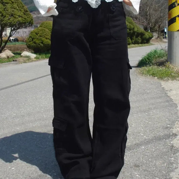 [BUNJANG] Ourcabinet Push Cotton Cargo Pants Black / 아워캐비넷 push cotton cargo pants