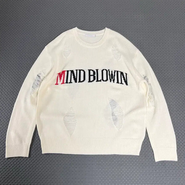 [BUNJANG] Bastick Distressed Knit Sweater Ivory M / 바스틱 디스트로이드 니트 아이보리 M