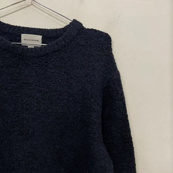 [BUNJANG] Solid Homme Pure Wool Round Boucle Knit / 솔리드옴므 퓨어 울 라운드 부클 니트