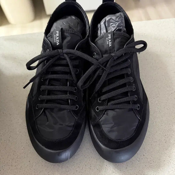 [BUNJANG] Prada Speed-Lock Sneakers Black Nylon Size 8 / 프라다 스피드록 스니커즈 8사이즈