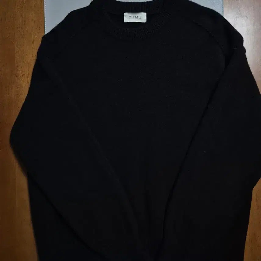 [BUNJANG] Time Homme Wool Round Knit Black / 타임옴므 울 라운드 니트 100 블랙