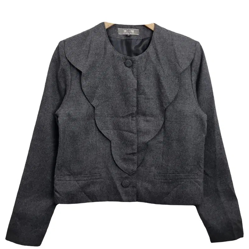 [BUNJANG] Vintage Gray Cropped Blazer Jacket M / JPN 빈티지 그레이 숏자켓 [M] 러블리 블레이저 / 유니크 크롭 자켓