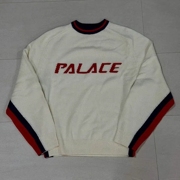 [BUNJANG] Palace Tri-Colour Knit White L / [새상품, L] 팔라스 트라이 컬러 니트 화이트