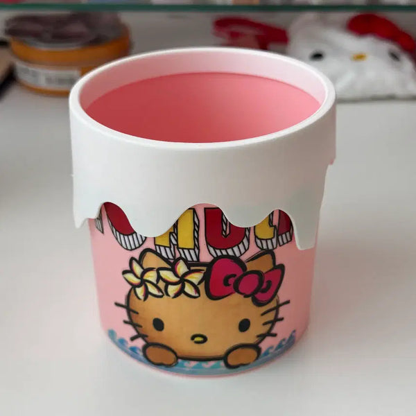 [BUNJANG] Hello Kitty Pink Round Storage Box / 헬로키티 핑크 원형 수납함