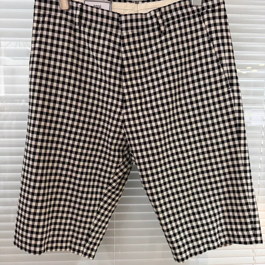 [BUNJANG] Ami Cotton Check Half Pants / 아미 코튼 체크 반바지