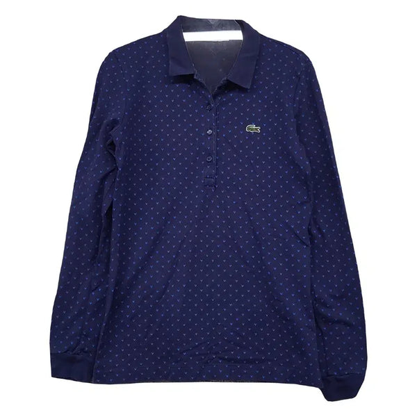 [BUNJANG] Lacoste Navy Dot Pattern Cotton Classic Cropped Short Sleeve Polo Shirt / 라코스테 네이비 도트 패턴 코튼 클래식 악어 반팔 카라티 34