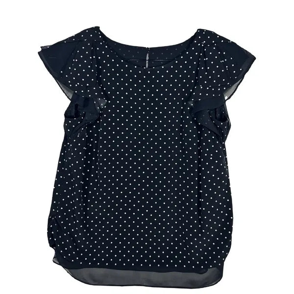 [BUNJANG] Black Dot Chiffon Blouse - Small / 블랙 도트 쉬폰 블라우스 [S] 러블리룩 하객룩 오피스룩폴리에스터 100%