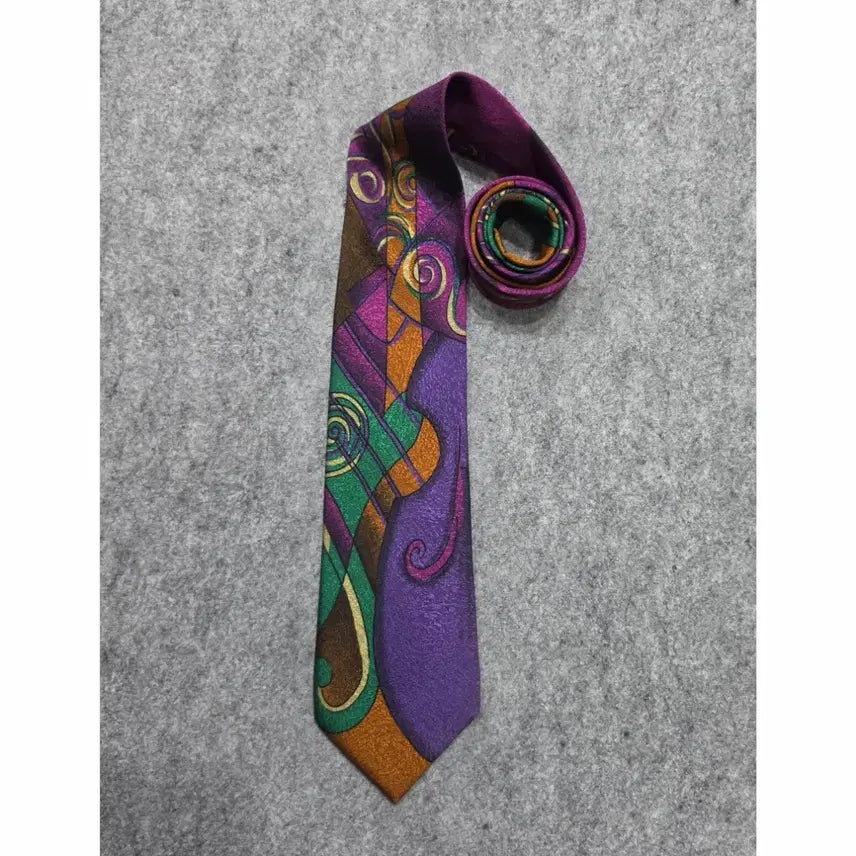 [BUNJANG] Gianni Versace 90s Vintage Silk Multi-Art Abstract Pattern Necktie / 지아니 베르사체 90s 빈티지 실크 멀티 아트 추상 패턴 넥타이