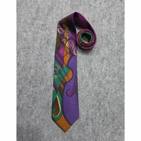 [BUNJANG] Gianni Versace 90s Vintage Silk Multi-Art Abstract Pattern Necktie / 지아니 베르사체 90s 빈티지 실크 멀티 아트 추상 패턴 넥타이