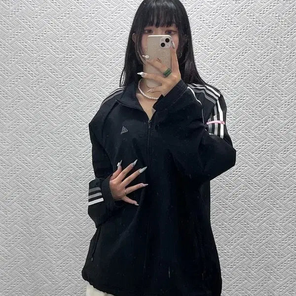 [BUNJANG] Adidas Retro Triple Stripe Windbreaker Jacket / 아디다스 레트로 빈티지 트리플 삼선 바람막이 자켓 105 C14521