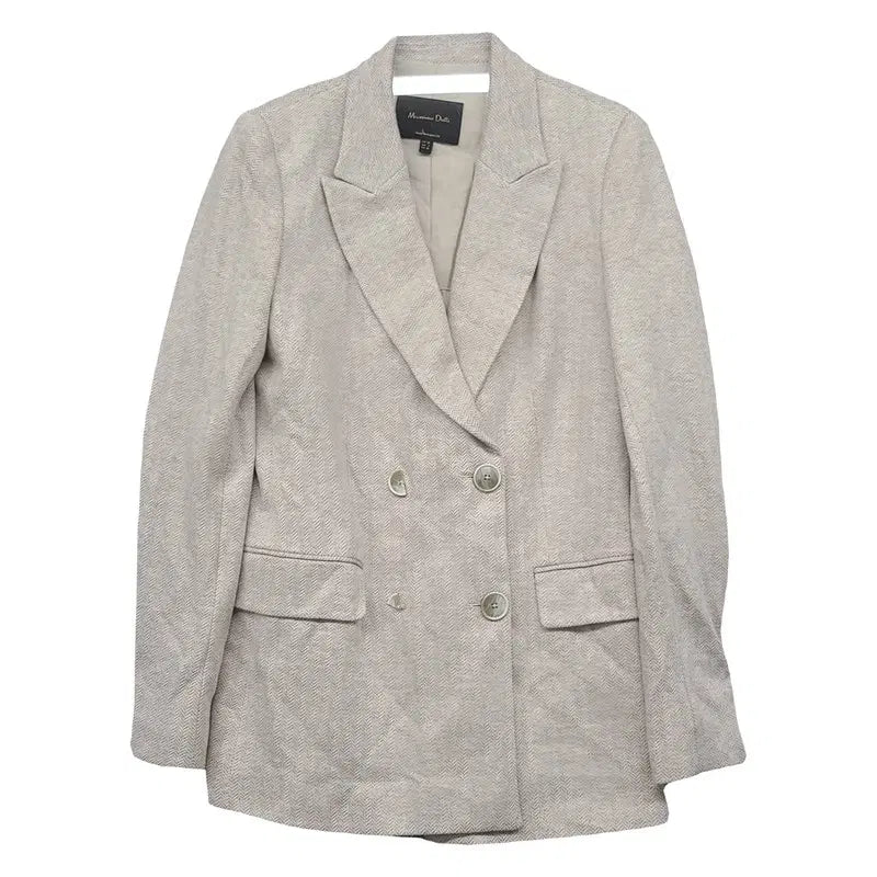[BUNJANG] Massimo Dutti Cream Cotton Single-Breasted Tailored Blazer / 마시모두띠 크림 코튼 모던 클래식 싱글 테일러드 블레이저 36