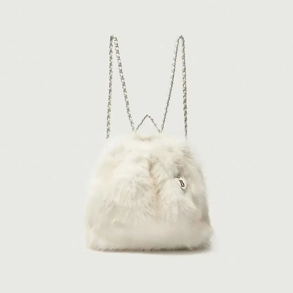 [BUNJANG] The Barnet Fur Drawstring Backpack Ivory / 더바넷 Fur Drawstring Backpack_Ivory 새상품