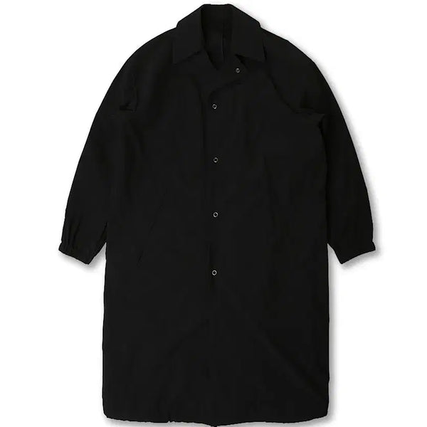 [BUNJANG] Camoshita Black Polyester Nylon Japanese Overfit Coat / 카모시타 [Camoshita] 블랙 폴리 나일론 재패니즈 오버핏 코트