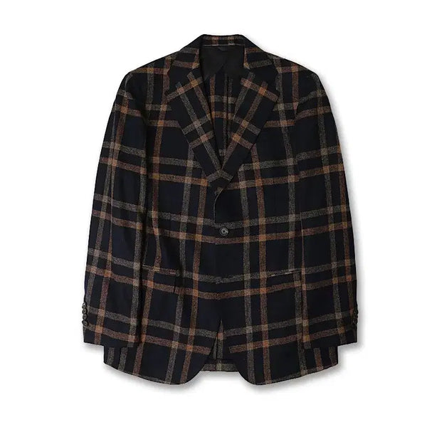[BUNJANG] Gaiola Napoli Wool Cashmere Check Blazer Jacket / 가이올라 [Gaiola] 나폴리 울 캐시미어 체크 블레이저 자켓