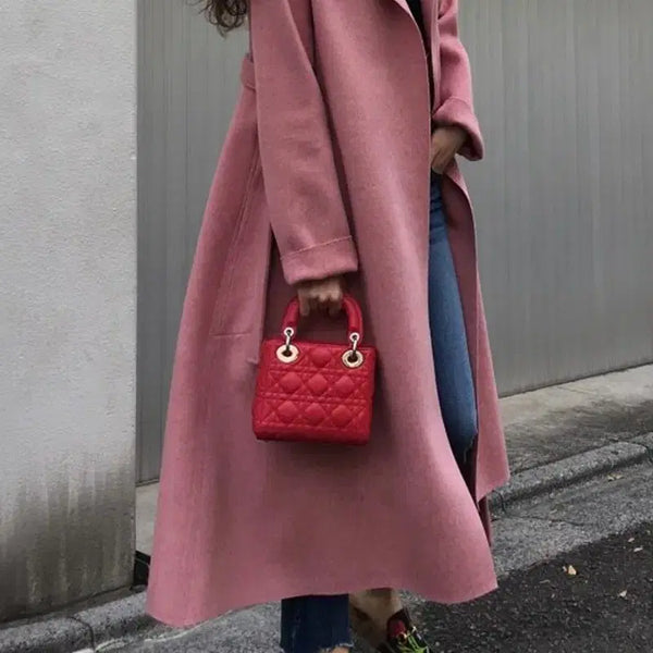 [BUNJANG] Blumin Mélange Pink Belted Coat / 블루민 멜란지 핑크 벨 코트