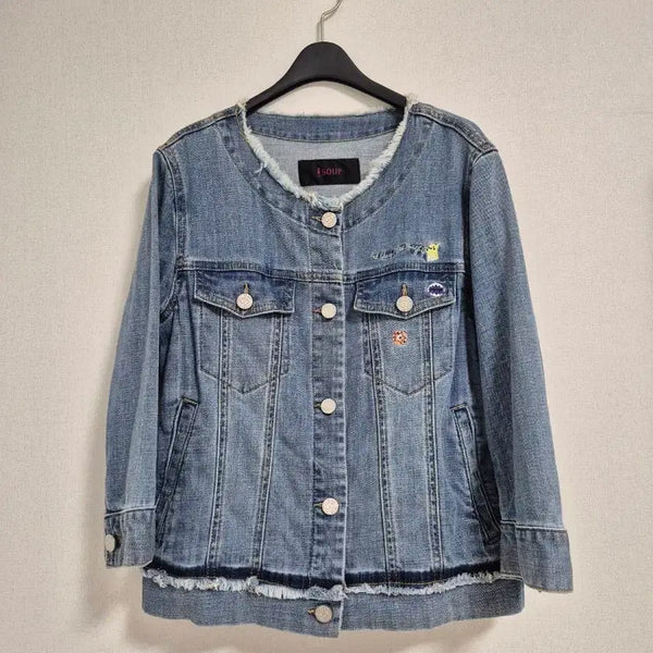 [BUNJANG] Soop Denim Jacket (3/4 Sleeve) / 숲 청 데님 자켓 (칠부)