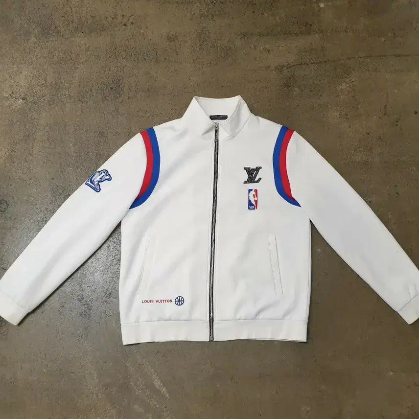 [BUNJANG] Louis Vuitton x NBA Collaboration Zip-Up Jacket White / 루이비통 X NBA 콜라보 집업 자켓 화이트