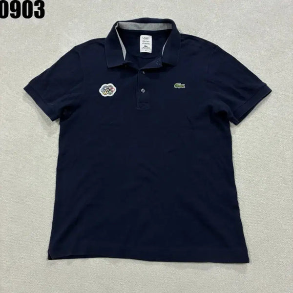 [BUNJANG] Lacoste Olympic Patch Navy Polo Shirt 95 / 라코스테 올림픽 패치 네이비 카라티 95