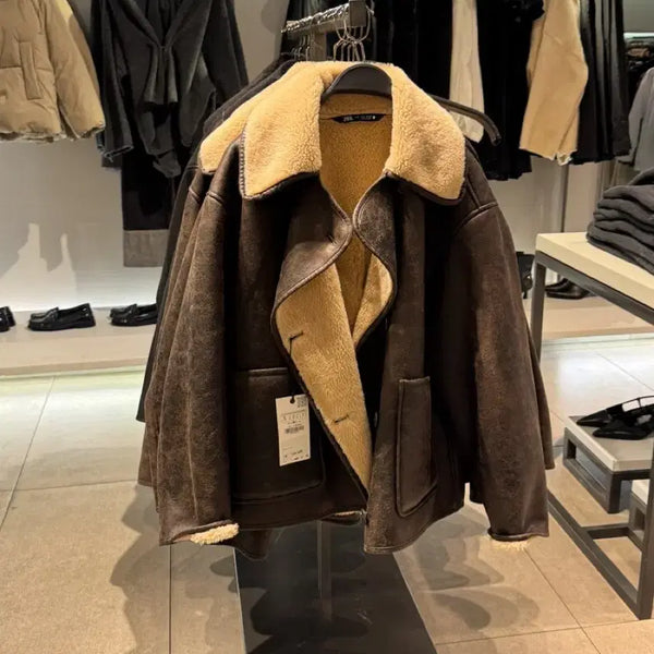 [BUNJANG] Zara Faux Fur Lined Leather Jacket / [xxs] 자라 무스탕