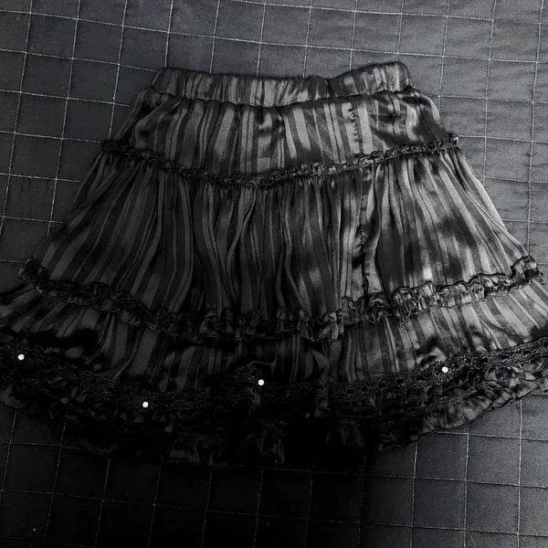 [BUNJANG] Axisfarm Black Ruffle Skirt / 엑시즈팜 블랙 러플 스커트
