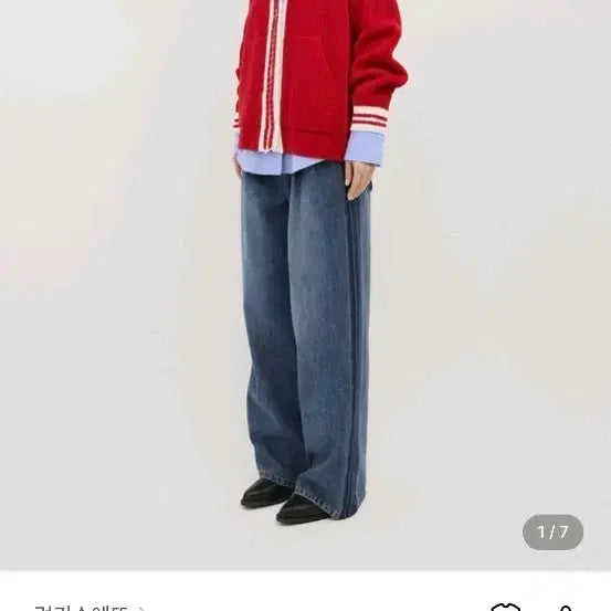 [BUNJANG] Lucky Chouette Side Color Denim Pants / 럭키슈에뜨 사이드 컬러 데님 팬츠 블루