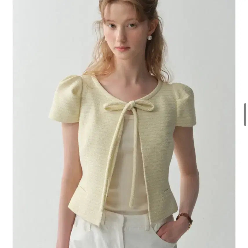 [BUNJANG] Fliium Mellow Ribbon Jacket / 플로움 mellow ribbon 자켓 하프 멜로우 리본