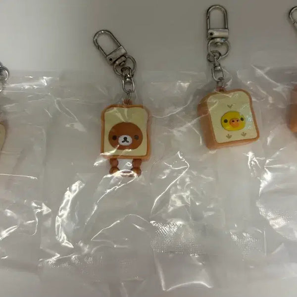 [BUNJANG] CGV Limited Edition Rilakkuma Bread Charm 4-Piece Set / CGV 한정판 리락쿠마 빵 키링 4종 세트